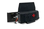 Комплект горизонтальний тунельний аптечний підсумок рол U-WIN PRO Cordura® 500 Black з балістичним пакетом під захист попереку НВМПЕ Китай / Площа захисту 2,3 дм.кв.