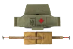 Комплект горизонтальний тунельний аптечний підсумок рол U-WIN PRO Cordura® 500 Ranger Green / Темна Олива з балістичним пакетом під захист попереку НВМПЕ Китай / Площа захисту 2,3 дм.кв. фото №5