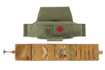 Комплект горизонтальний тунельний аптечний підсумок рол U-WIN PRO Cordura® 500 Ranger Green / Темна Олива з балістичним пакетом під захист попереку НВМПЕ Китай / Площа захисту 2,3 дм.кв. фото №6