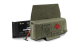 Комплект горизонтальний тунельний аптечний підсумок рол U-WIN PRO Cordura® 500 Ranger Green / Темна Олива з балістичним пакетом під захист попереку НВМПЕ Китай / Площа захисту 2,3 дм.кв.