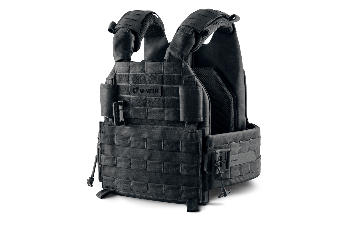 Плитоноска / тактичний жилет Plate Carrier U-WIN AGILE зі швидким скиданням 250х300 з камербандами розмір 2 під балістичні пакети Cordura® 500 Black