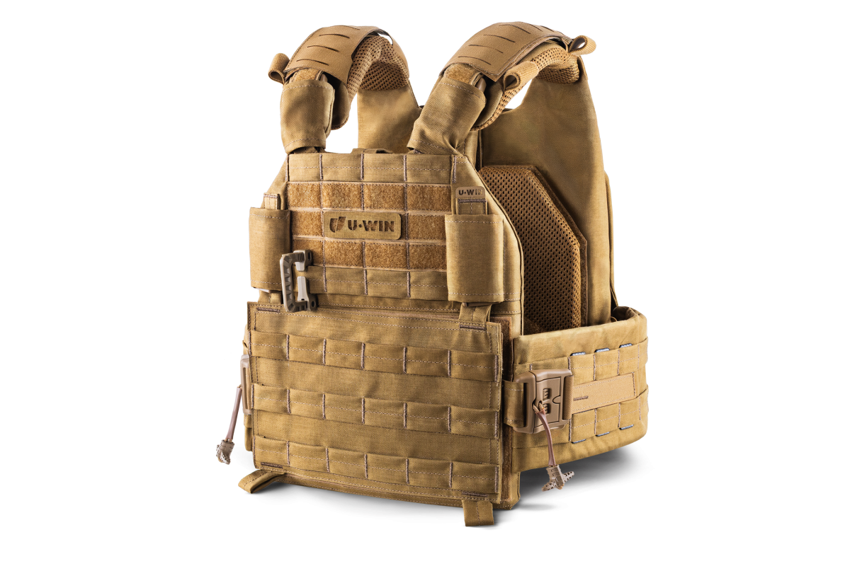 Плитоноска / тактичний жилет Plate Carrier U-WIN AGILE зі швидким скиданням 250х300 з камербандами розмір 2 під балістичні пакети Cordura® 500 Coyote
