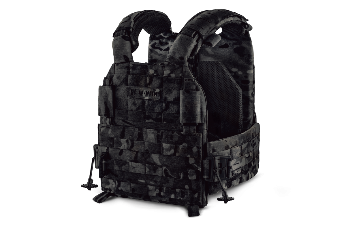Плитоноска / тактичний жилет Plate Carrier U-WIN AGILE зі швидким скиданням 250х300 з камербандами розмір 2 під балістичні пакети Cordura® 1000 MultiCam® Black