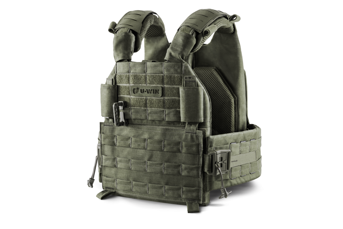 Плитоноска / тактичний жилет Plate Carrier U-WIN AGILE зі швидким скиданням 250х300 з камербандами розмір 2 під балістичні пакети Cordura® 500 Ranger Green / Темна Олива