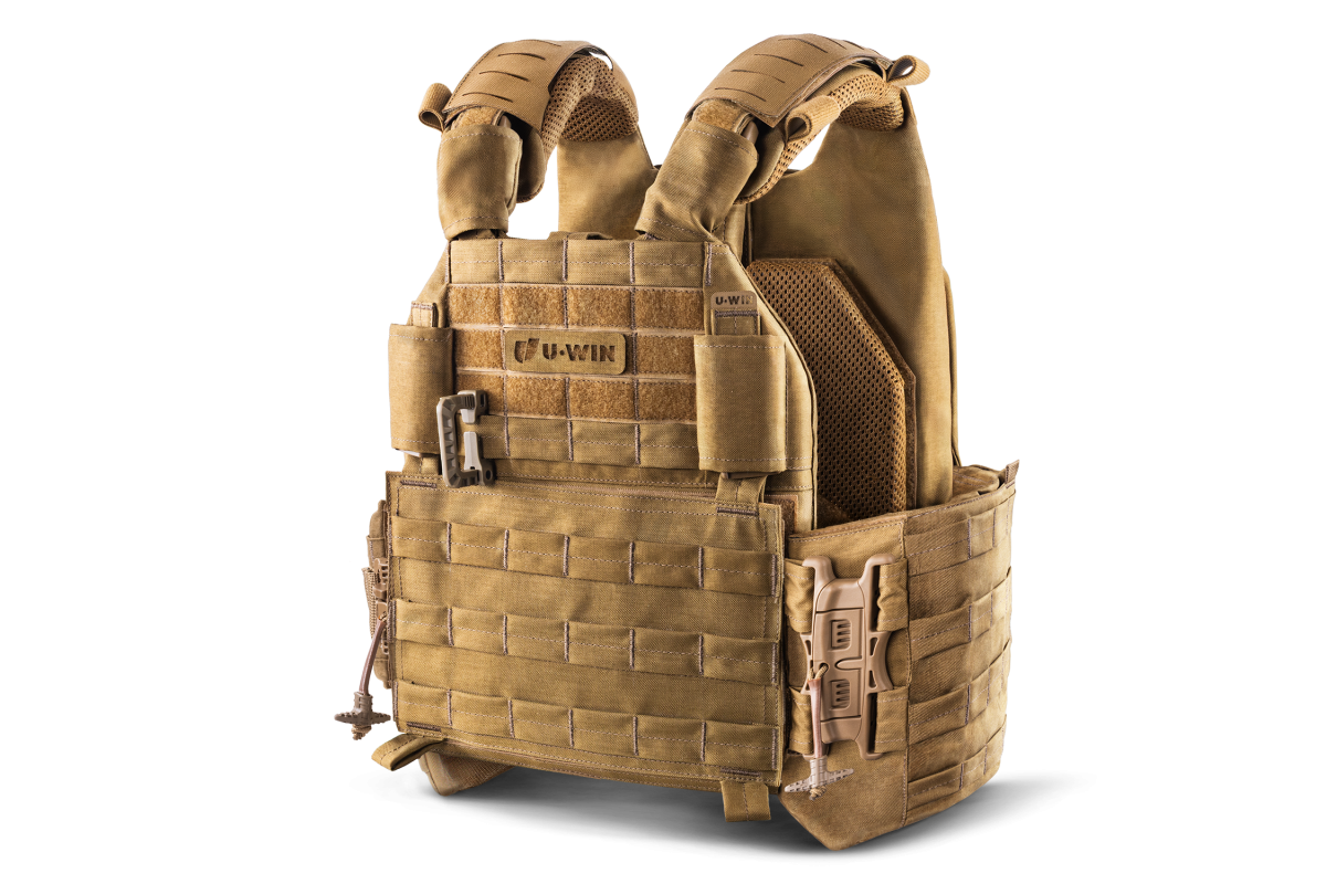 Плитоноска / тактичний жилет Plate Carrier U-WIN AGILE 250х300 з камербандами PRO зі швидкоскидами SPIDER розмір 2 Cordura® 500 Coyote