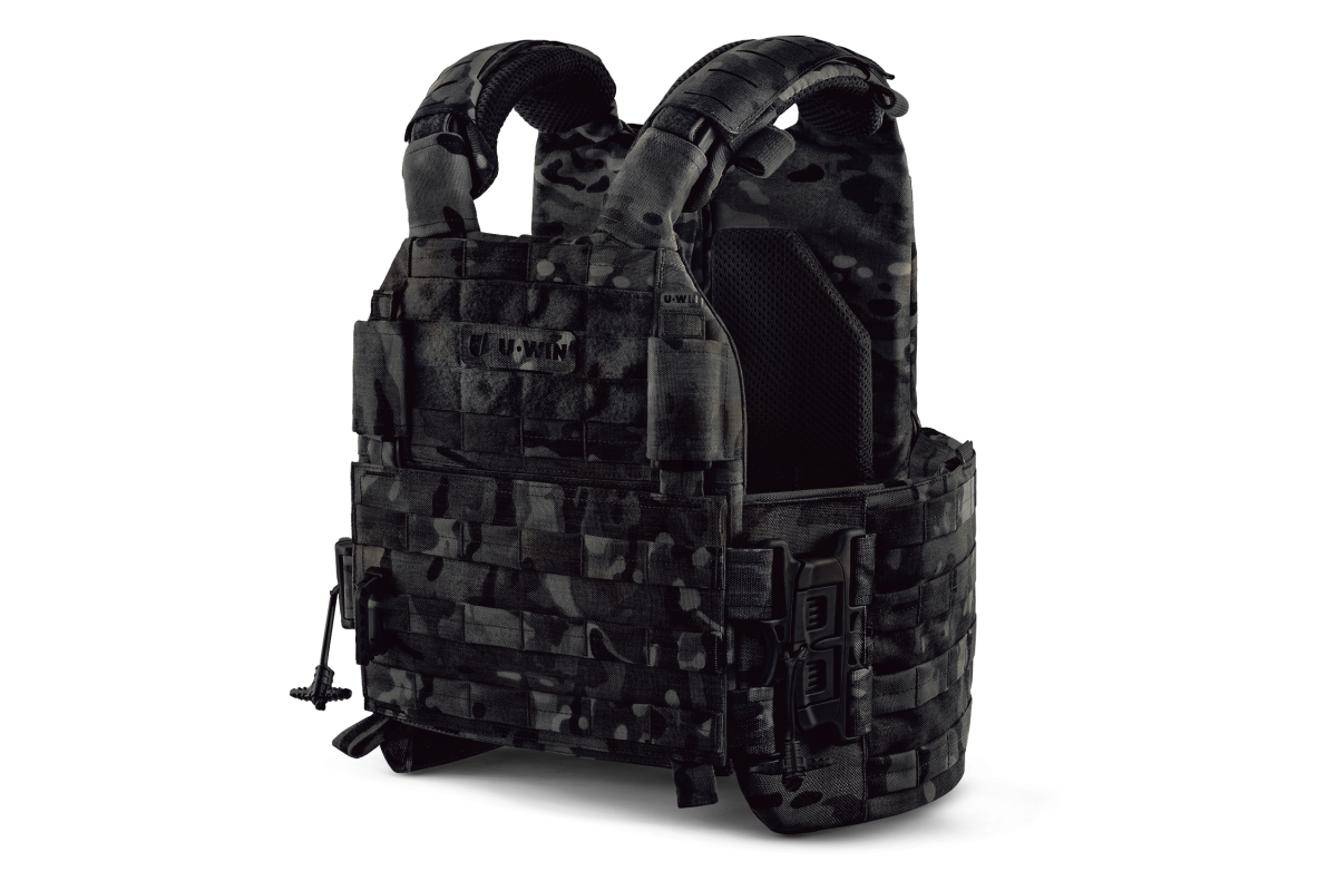 Плитоноска / тактичний жилет Plate Carrier U-WIN AGILE 250х300 з камербандами PRO зі швидкоскидами SPIDER розмір 2 Cordura® 1000 MultiCam® Black
