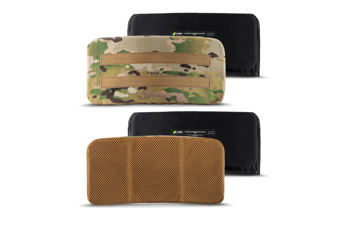 Комплект: Пошивні вироби на камербанди U-WIN OnlyWars Розмір 4 Cordura® 1000 MultiCam® з Балістичними пакетами U-WIN OnlyWars НВМПЕ Китай 2 штуки / Площа захисту 10,2 дм.кв.