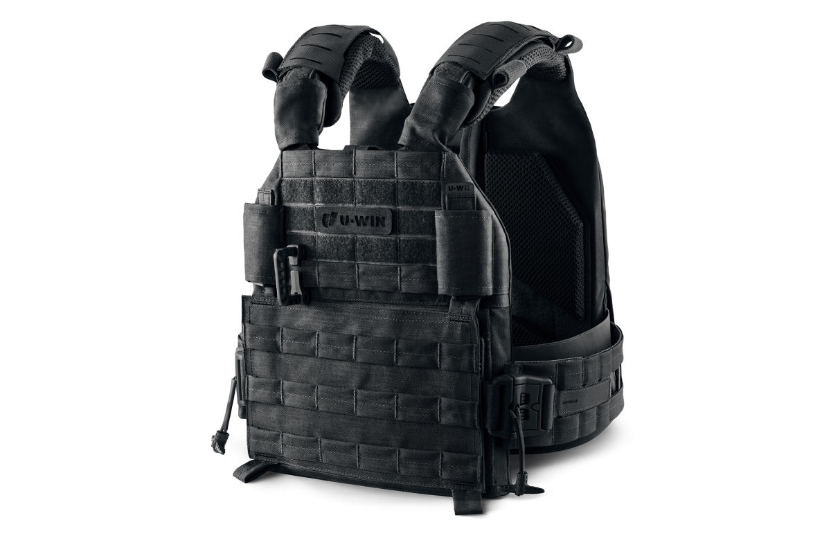 Плитоноска / тактичний жилет Plate Carrier U-WIN AGILE OW зі швидким скиданням 250х300 з камербандами U-WIN OnlyWars SPIDER 40  Розмір 2 Cordura® 1000 Black
