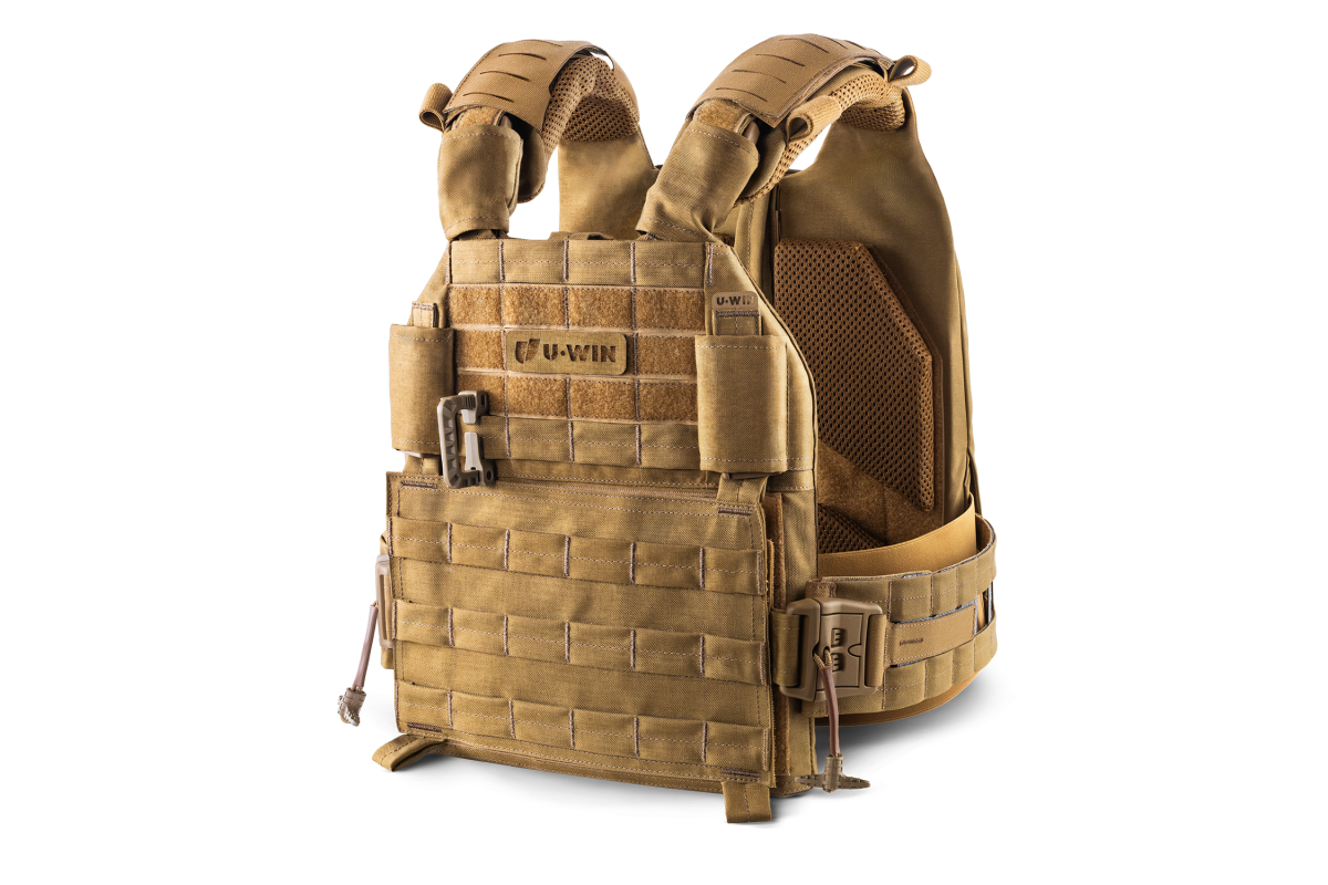 Плитоноска / тактичний жилет Plate Carrier U-WIN AGILE OW зі швидким скиданням 250х300 з камербандами U-WIN OnlyWars SPIDER 40  Розмір 2 Cordura® 1000 Coyote