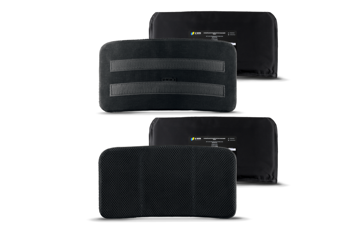 Комплект: Пошивні вироби на камербанди U-WIN OnlyWars Розмір 3 Cordura® 500 Black з Балістичними пакетами U-WIN OnlyWars НВМПЕ Китай 2 штуки / Площа захисту 9,0 дм.кв.