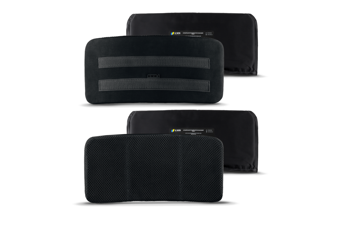 Комплект: Пошивні вироби на камербанди U-WIN OnlyWars Розмір 4 Cordura® 500 Black з Балістичними пакетами U-WIN OnlyWars НВМПЕ Китай 2 штуки / Площа захисту 10,2 дм.кв.