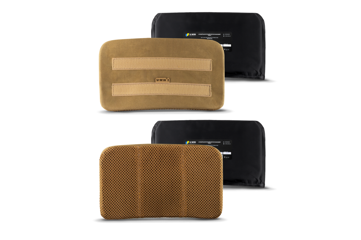Комплект: Пошивні вироби на камербанди U-WIN OnlyWars Розмір 2 Cordura® 500 Coyote з Балістичними пакетами U-WIN OnlyWars НВМПЕ Китай 2 штуки / Площа захисту 7,8 дм.кв.