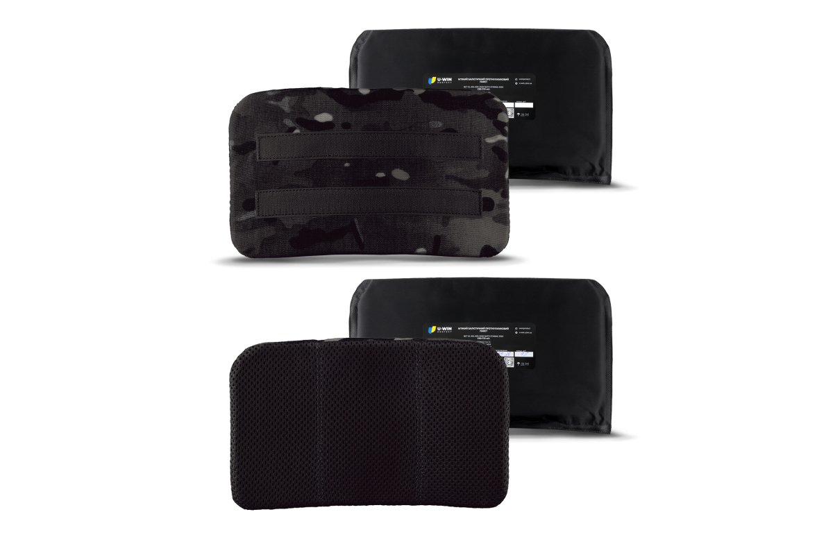 Комплект: Пошивні вироби на камербанди U-WIN OnlyWars Розмір 2 Cordura® 1000 MultiCam® Black з Балістичними пакетами U-WIN OnlyWars НВМПЕ Китай 2 штуки / Площа захисту 7,8 дм.кв.