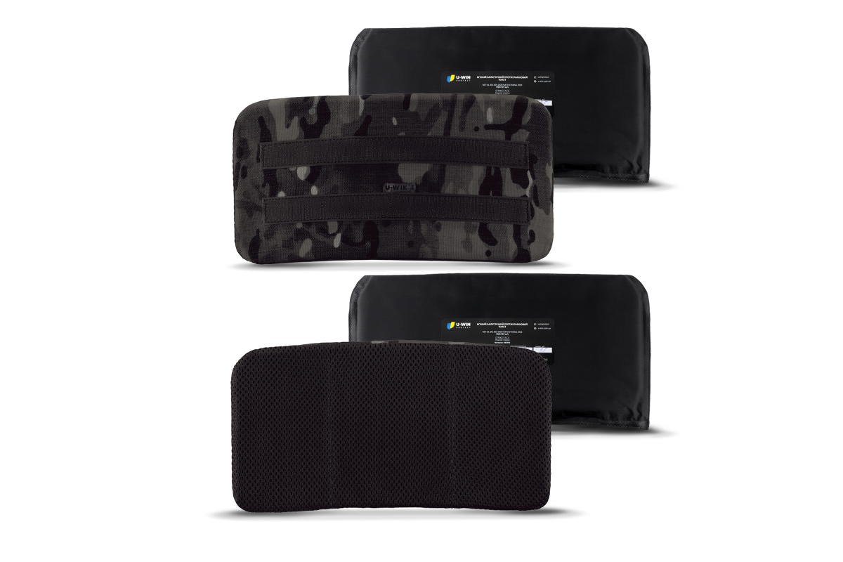 Комплект: Пошивні вироби на камербанди U-WIN OnlyWars Розмір 3 Cordura® 1000 MultiCam® Black з Балістичними пакетами U-WIN OnlyWars НВМПЕ Китай 2 штуки / Площа захисту 9,0 дм.кв.