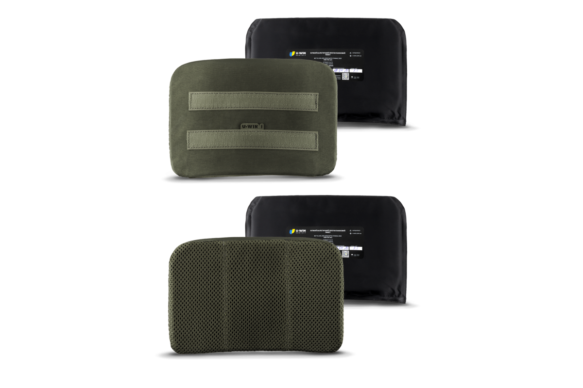 Комплект: Пошивні вироби на камербанди U-WIN OnlyWars Розмір 1 Cordura® 500 Ranger Green (Темна Олива) з Балістичними пакетами U-WIN OnlyWars НВМПЕ Китай 2 штуки / Площа захисту 6,6 дм.кв.