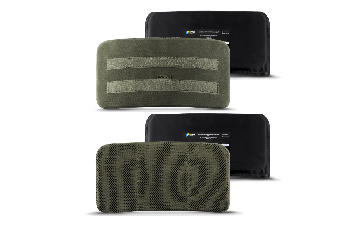 Комплект: Пошивні вироби на камербанди U-WIN OnlyWars Розмір 3 Cordura® 500 Ranger Green (Темна Олива) з Балістичними пакетами U-WIN OnlyWars НВМПЕ Китай 2 штуки / Площа захисту 9,0 дм.кв.