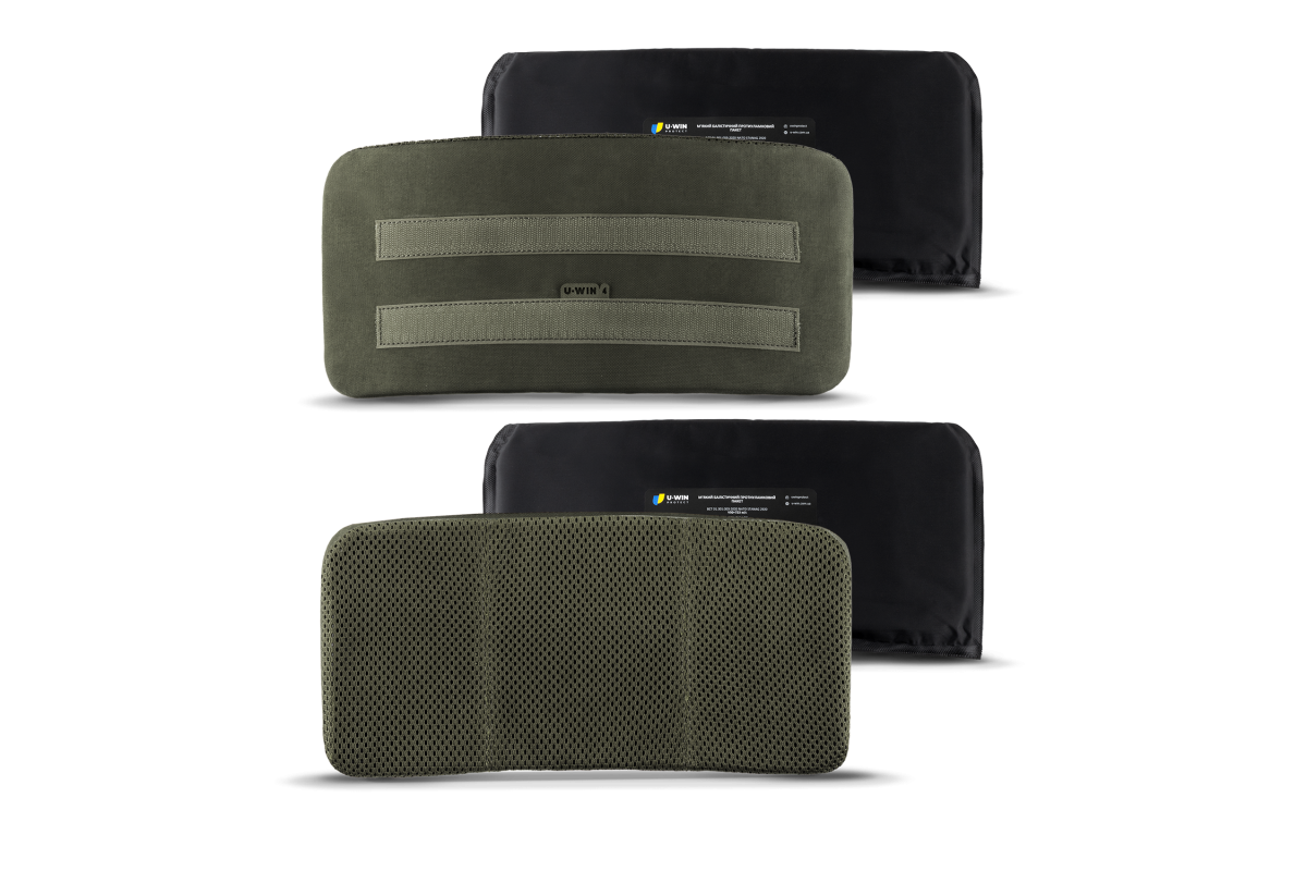 Комплект: Пошивні вироби на камербанди U-WIN OnlyWars Розмір 4 Cordura® 500 Ranger Green (Темна Олива) з Балістичними пакетами U-WIN OnlyWars НВМПЕ Китай 2 штуки / Площа захисту 10,2 дм.кв.