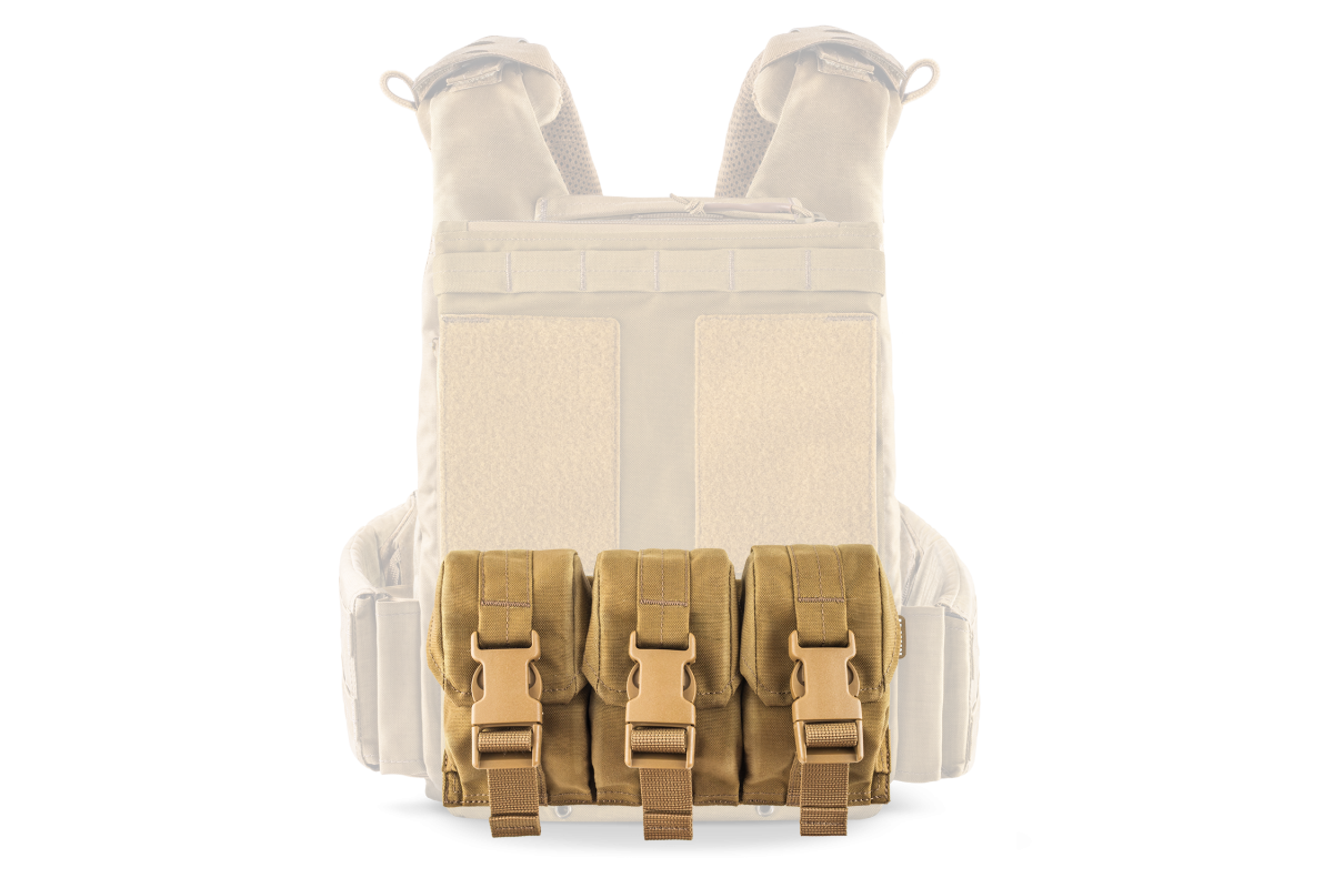 Модуль під 3 ручні гранати на базу задньої штурмової панелі U-WIN OnlyWars Cordura® 500 Coyote