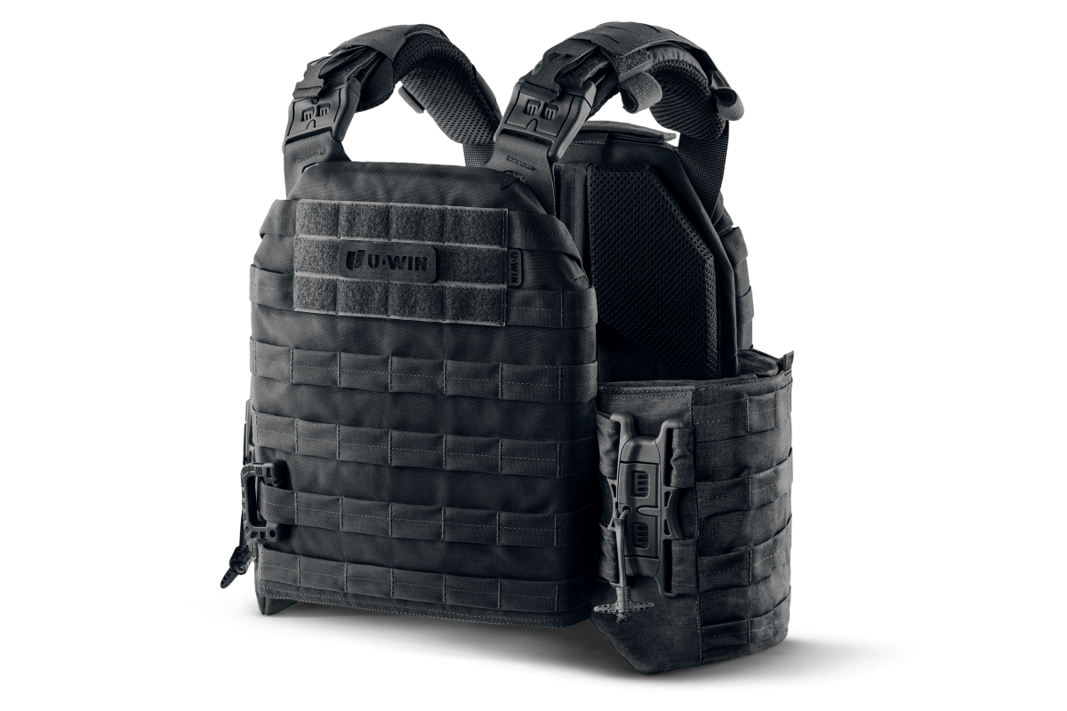 Плитоноска / тактичний жилет Plate Carrier U-WIN PRO зі швидким скиданням 250х300 з камербандами розмір 2 під балістичні пакети Cordura® 500 Black