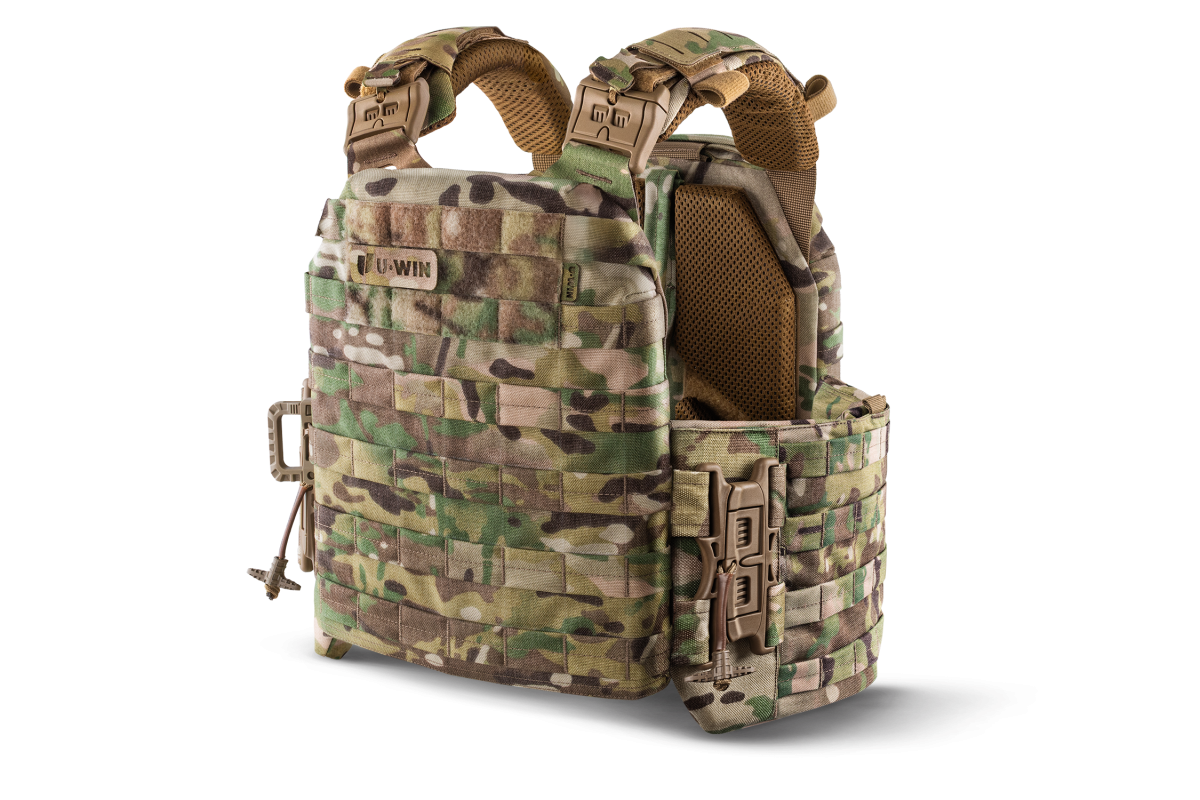 Плитоноска / тактичний жилет Plate Carrier U-WIN PRO зі швидким скиданням 250х300 з камербандами розмір 4 під балістичні пакети Cordura® 1000 MultiCam®