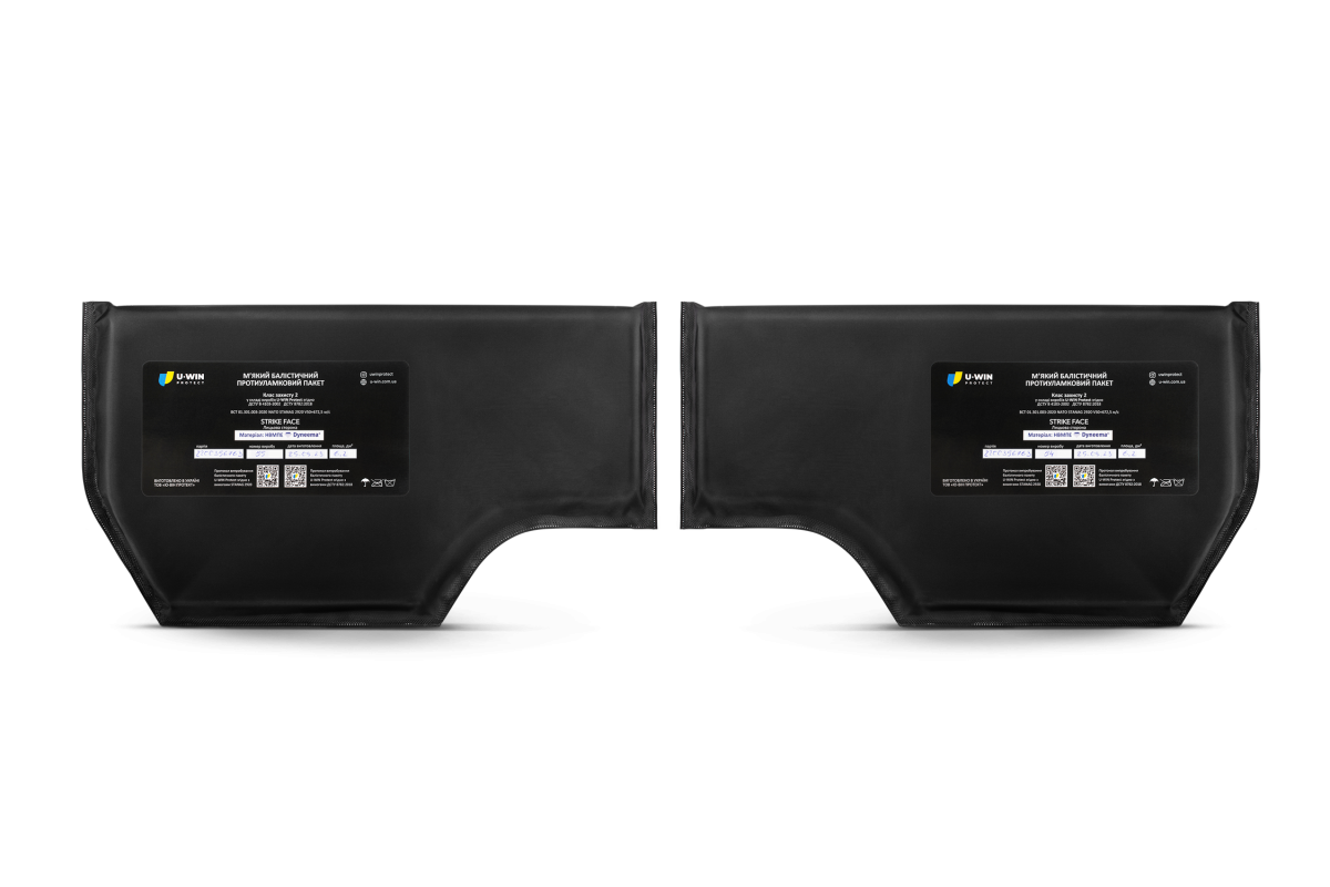 Балістичні пакети U-WIN під бокові камербанди розмір 3 Плитоноски U-WIN PRO 2-й клас НВМПЕ Dyneema США 2 штуки / Площа захисту 12,4 дм.кв.