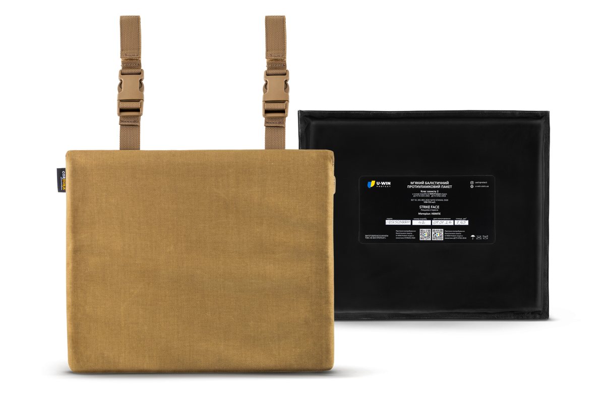 Комплект килимок для сидіння тактичний U-WIN BASE Cordura® 500 Coyote + балістичний пакет 2-й клас НВМПЕ Китай / Площа захисту 7,65 дм.кв.