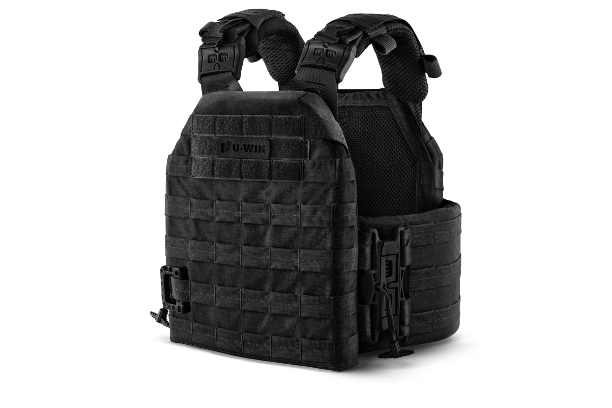 Плитоноска / тактичний жилет Plate Carrier U-WIN BASE зі швидким скиданням 250х300 / 250х312 (Темп) з камербандами розмір 1 під балістичні пакети Cordura® 500 Black