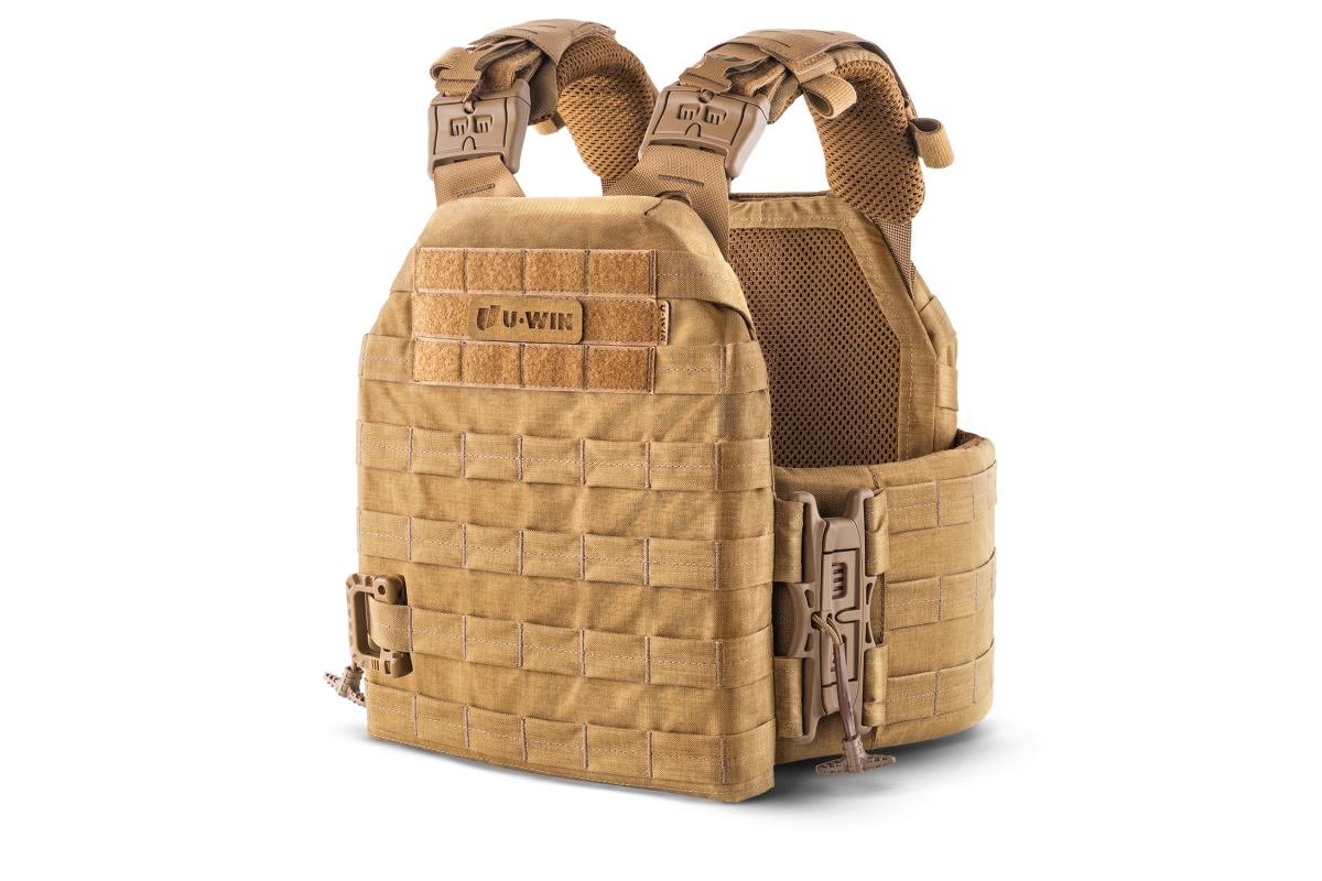 Плитоноска / тактичний жилет Plate Carrier U-WIN BASE зі швидким скиданням 250х300 / 250х312 (Темп) з камербандами розмір 1 під балістичні пакети Cordura® 500 Coyote