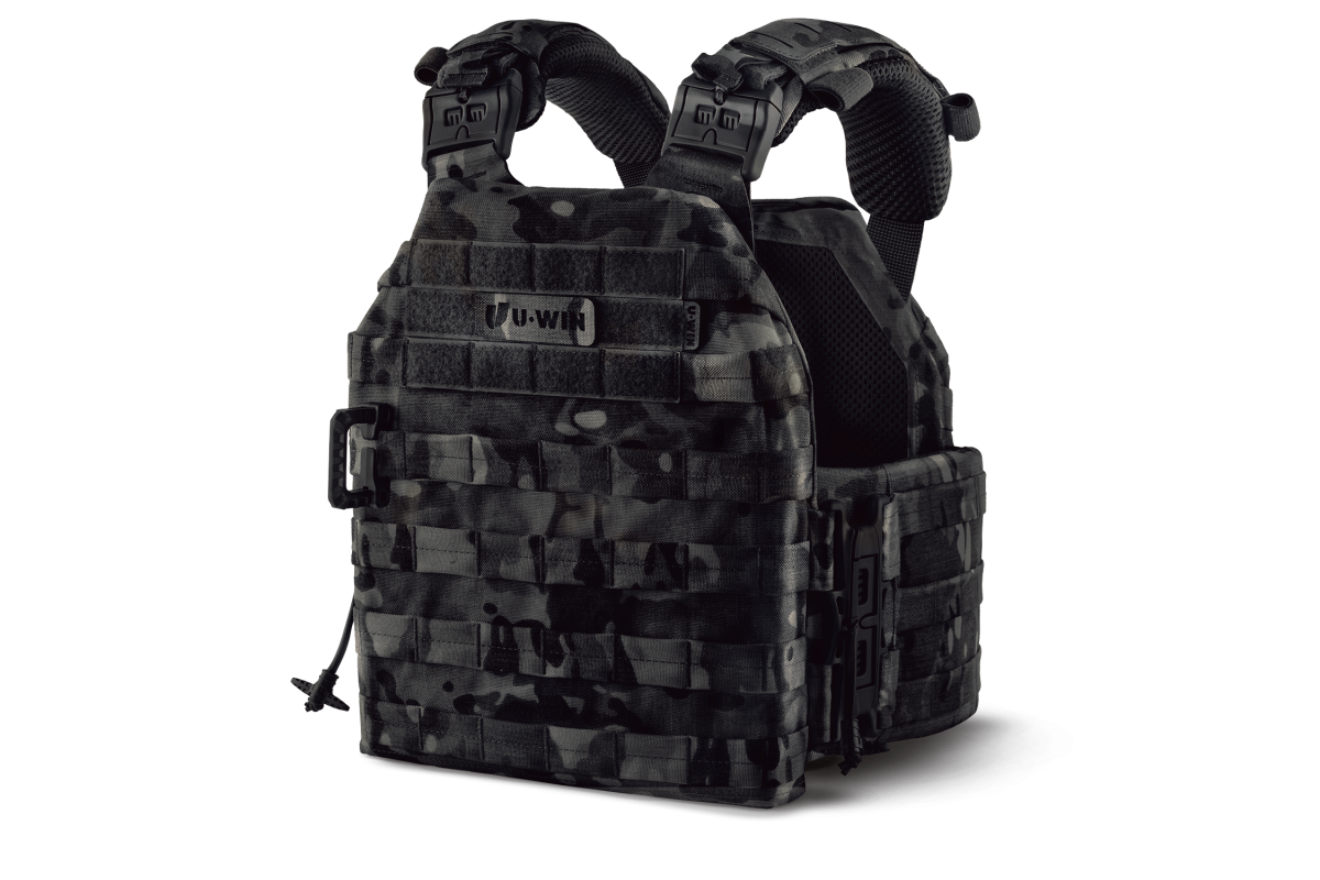 Плитоноска / тактичний жилет Plate Carrier U-WIN BASE зі швидким скиданням 250х300 / 250х312 (Темп) з камербандами розмір 1 під балістичні пакети Cordura® 1000 MultiCam® Black