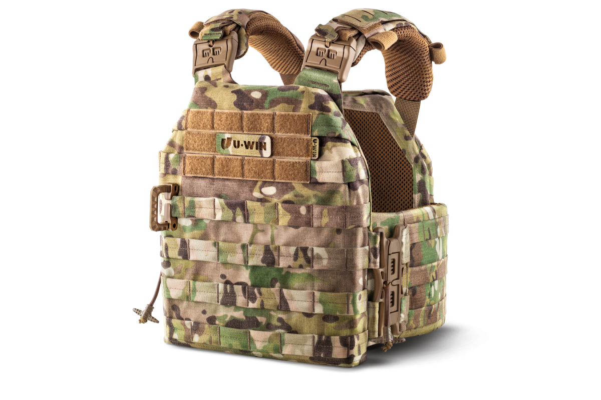 Плитоноска / тактичний жилет Plate Carrier U-WIN BASE зі швидким скиданням 250х300 / 250х312 (Темп) з камербандами розмір 1 під балістичні пакети Cordura® 1000 MultiCam®