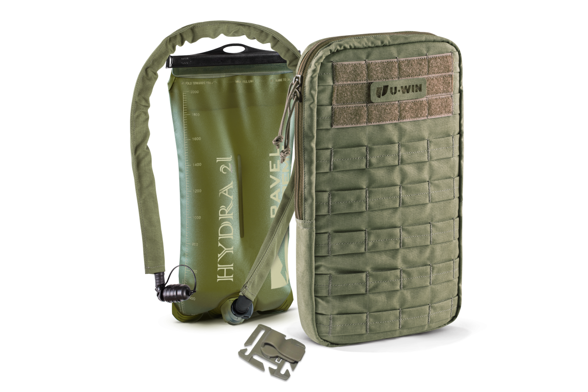 Комплект U-WIN PRO: гідратор Travel Extreme Hydra 2 літри + підсумок під гідратор U-WIN PRO + чохол на шланг гідратора + кріплення для трубки Cordura® 500 Ranger Green / Темна Олива