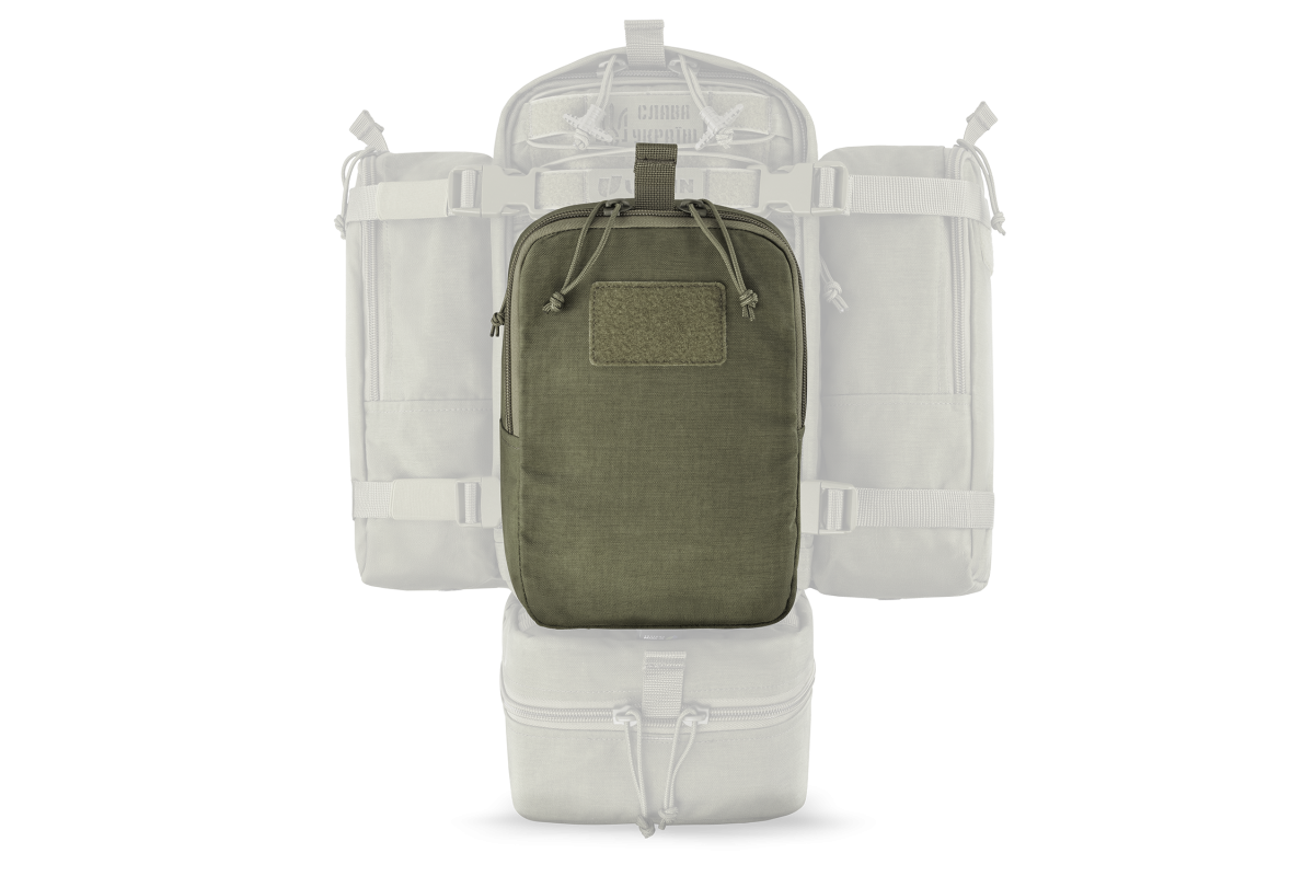 Фронтальний / передній модуль на рюкзак 3,5 л / органайзер на рюкзак U-WIN Cordura® 500 Ranger Green / Темна Олива