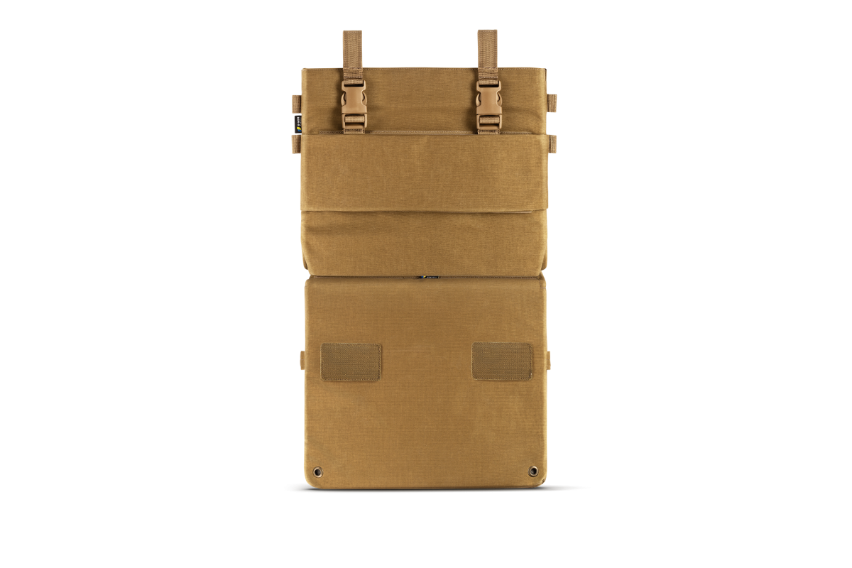 Комплект килимок для сидіння тактичний U-WIN PRO Секція 1 + секція 3 U-WIN Cordura® 500 Coyote + балістичний пакет 2-й клас НВМПЕ Dyneema USA / Площа захисту 7,65 дм.кв.