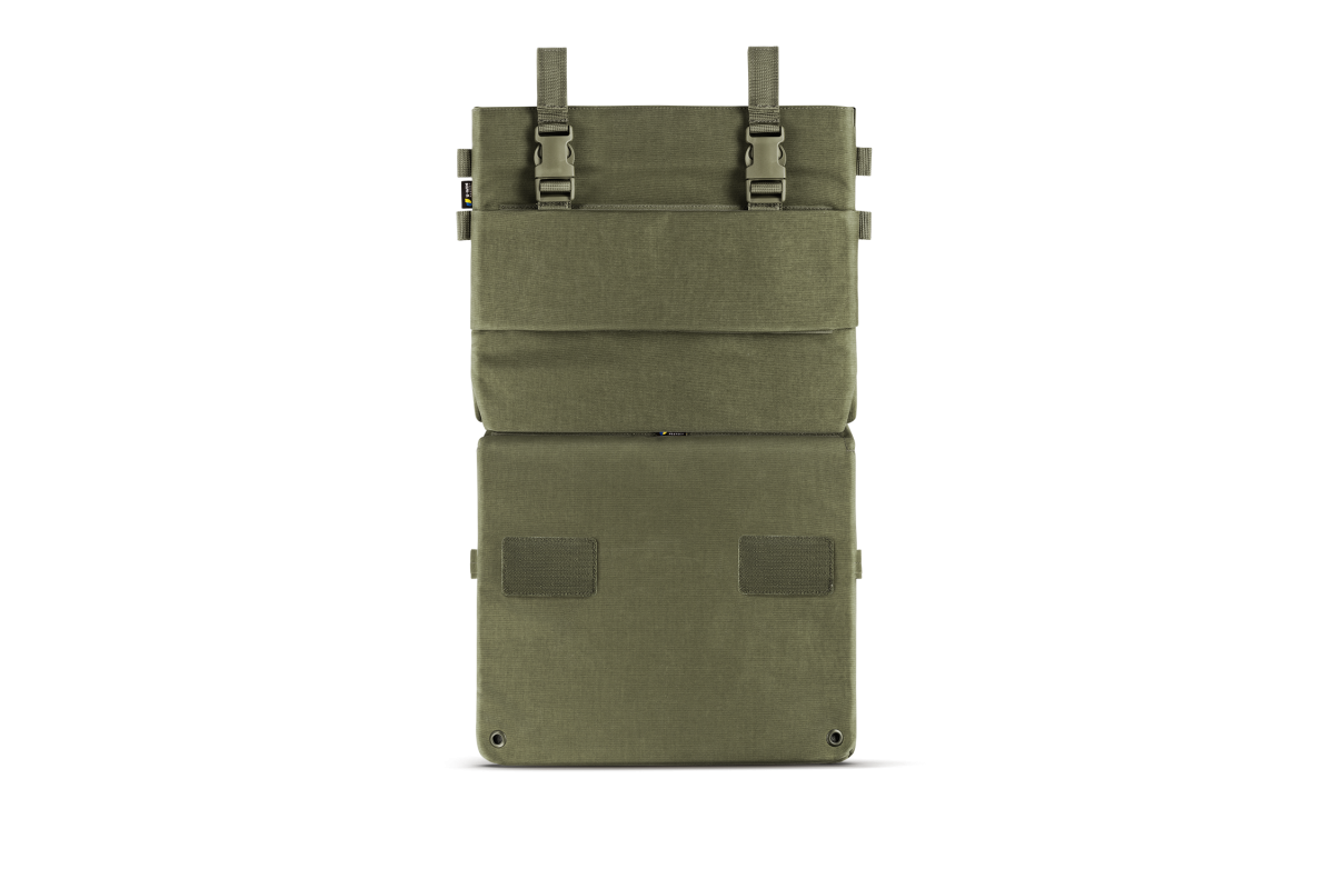 Комплект килимок для сидіння тактичний U-WIN PRO Секція 1 + секція 3 U-WIN Cordura® 500 Ranger Green / Темна Олива + балістичний пакет 2-й клас НВМПЕ Dyneema USA / Площа захисту 7,65 дм.кв.