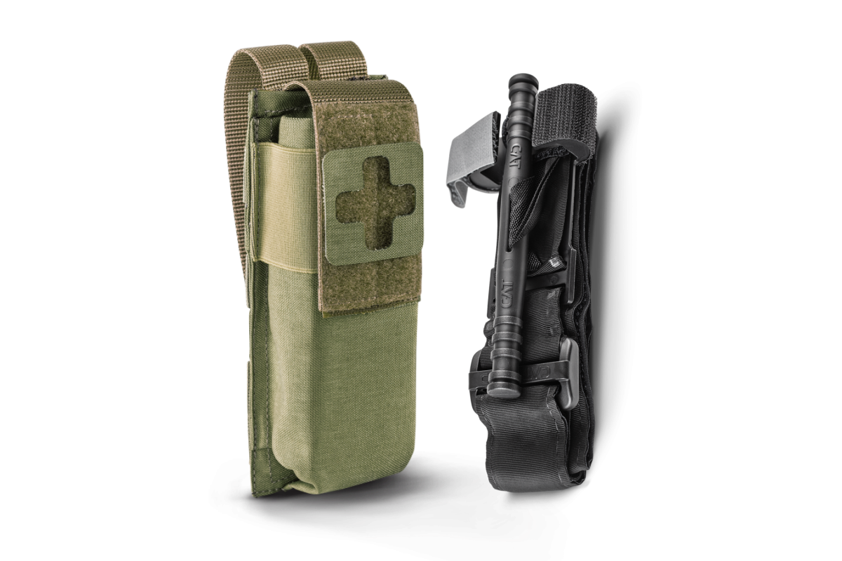 Комплект підсумок під турнікет з системою швидкого вилучення U-WIN PRO Cordura® 500 Ranger Green / Темна Олива + Турнікет C.A.T. Gen7 Combat-Application-Tourniquet (оригінал)