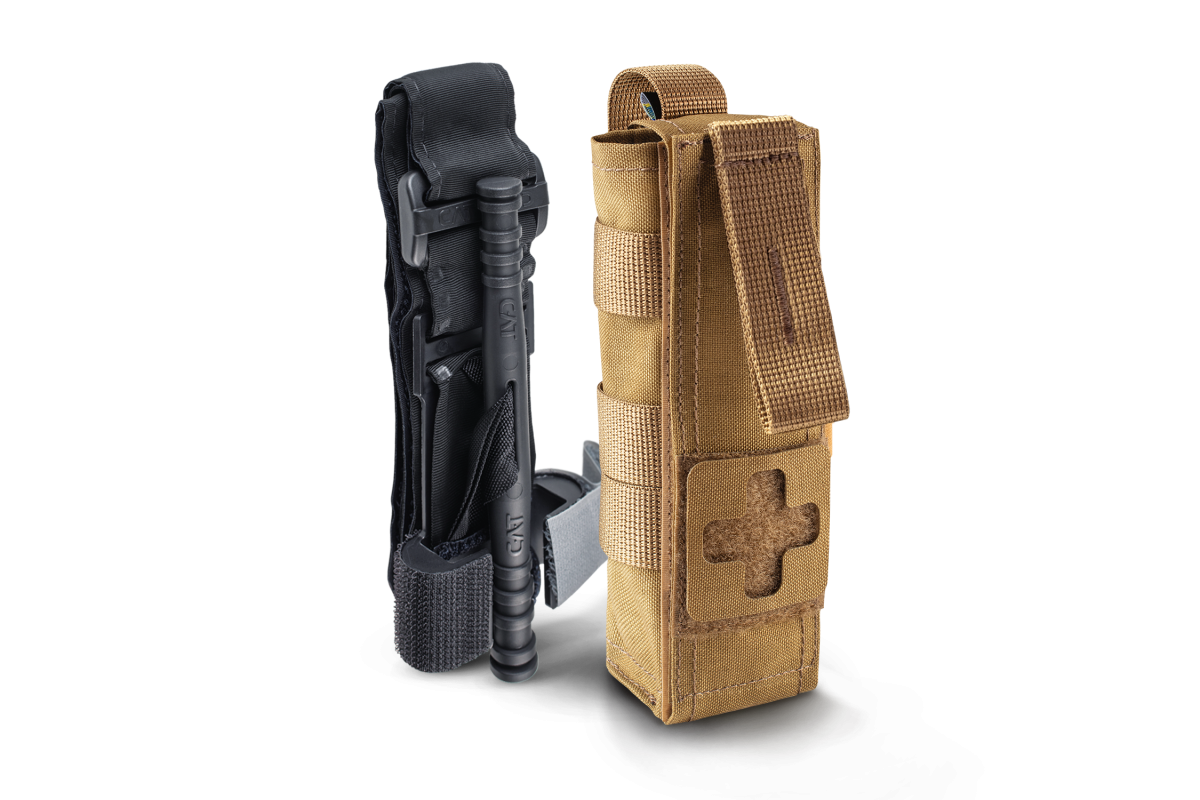 Комплект підсумок під турнікет з фіксацією на липучці U-WIN BASE Cordura® 500 Coyote + Турнікет C.A.T. Gen7 Combat-Application-Tourniquet (оригінал)
