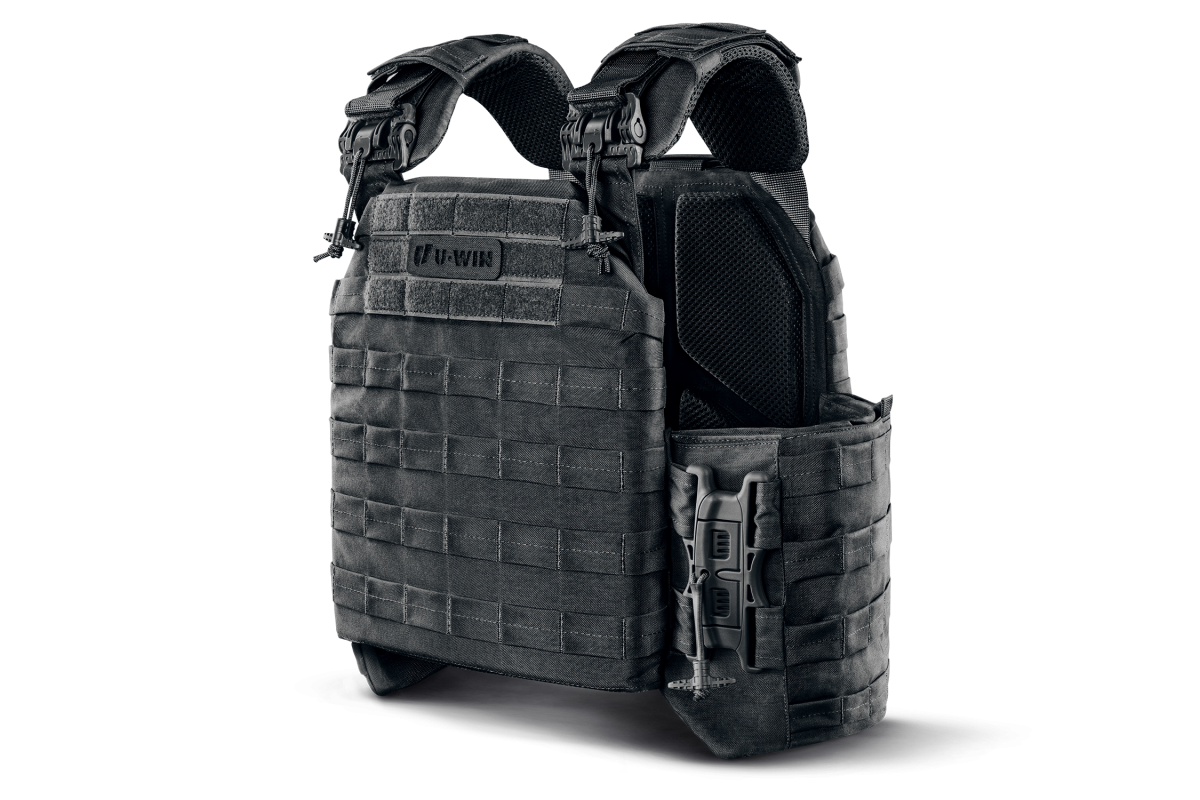 Плитоноска / тактичний жилет Plate Carrier U-WIN PRO зі швидким скиданням 240х320 з камербандами розмір 4 під балістичні пакети Cordura® 500 Black