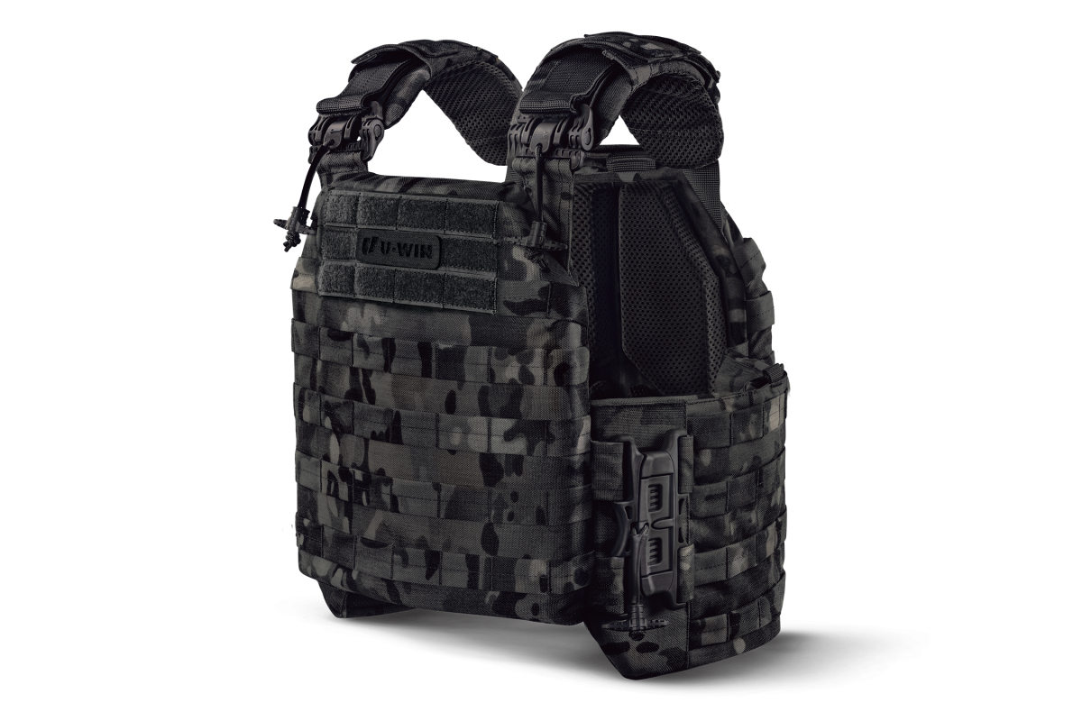 Плитоноска / тактичний жилет Plate Carrier U-WIN PRO зі швидким скиданням 240х320 з камербандами розмір 2,5 під балістичні пакети Cordura® 1000 MultiCam® Black