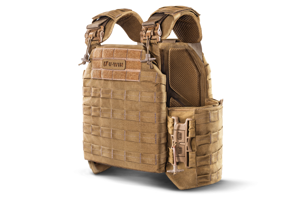 Плитоноска / тактичний жилет Plate Carrier U-WIN PRO зі швидким скиданням 240х320 з камербандами розмір 4 під балістичні пакети Cordura® 500 Coyote
