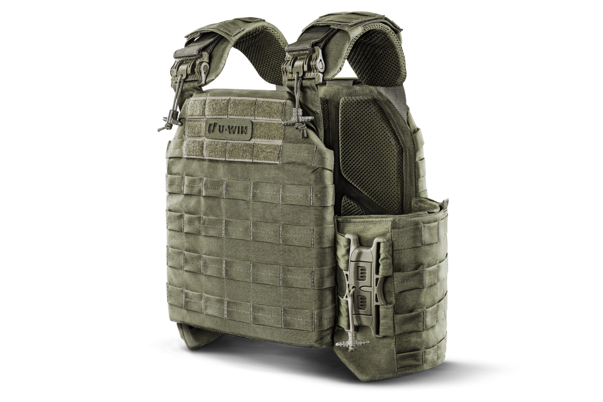 Плитоноска / тактичний жилет Plate Carrier U-WIN PRO зі швидким скиданням 240х320 з камербандами розмір 4 під балістичні пакети Cordura® 500 Ranger Green / Темна Олива