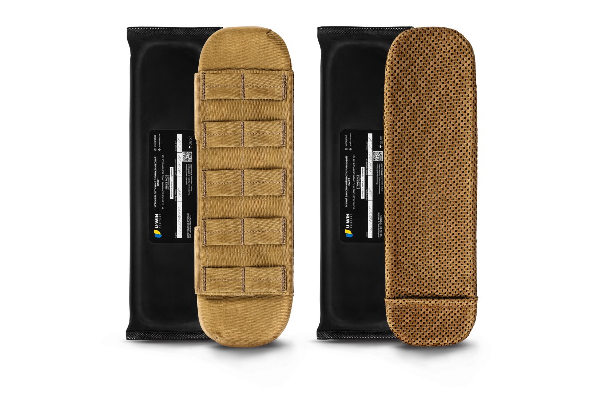 Комплект Плечики на плитоноску з прямими плечовими лямками U-WIN PRO Cordura® 500 Coyote з балістичними пакетами НВМПЕ Dyneema USA / Площа захисту 4,76 дм.кв.