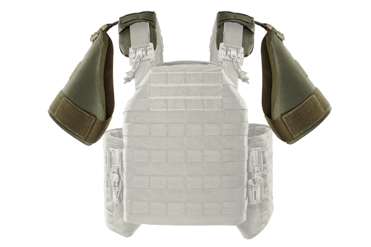 Комплект Захист плечей U-WIN PRO Cordura® 500 Ranger Green / Темна Олива з балістичними пакетами НВМПЕ Dyneema USA / Площа захисту 16,5 дм.кв.