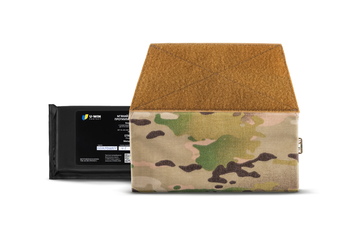 Комплект Підсумок для захисту попереку U-WIN BASE Cordura® 1000 MultiCam® з балістичним пакетом U-WIN під захист попереку НВМПЕ Китай / Площа захисту 2,3 дм.кв.